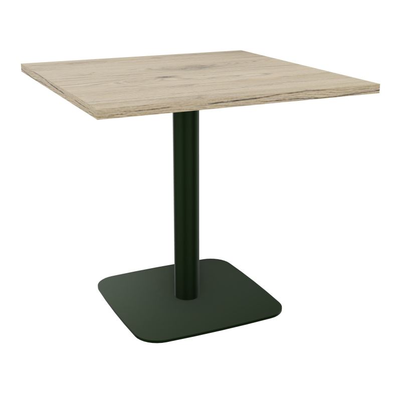 TABLE CARRÉE 80X80 CM PIED CENTRAL H73,5 CM  ÉP. 25 MM  R3 ST