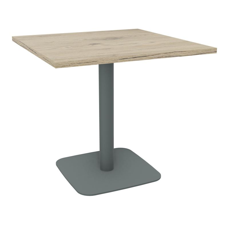TABLE CARRÉE 80X80 CM PIED CENTRAL H73,5 CM  ÉP. 25 MM  R3 SU