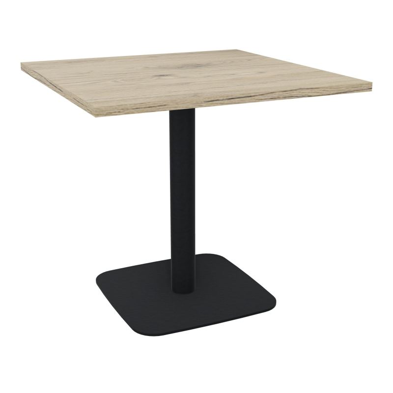 TABLE CARRÉE 80X80 CM PIED CENTRAL H73,5 CM  ÉP. 25 MM  R3 ZP