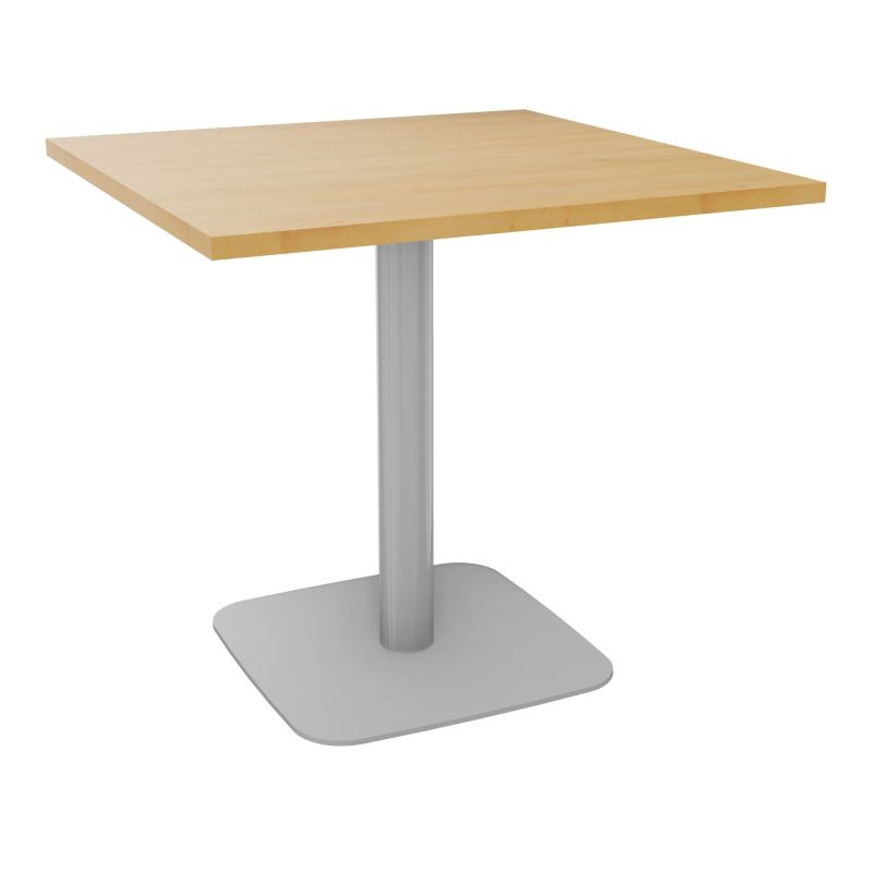 TABLE CARRÉE 80X80 CM PIED CENTRAL H73,5 CM  ÉP. 25 MM  R5 SA