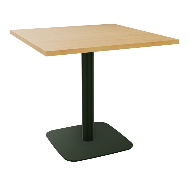 TABLE CARRÉE 80X80 CM PIED CENTRAL H73,5 CM  ÉP. 25 MM  R5 ST