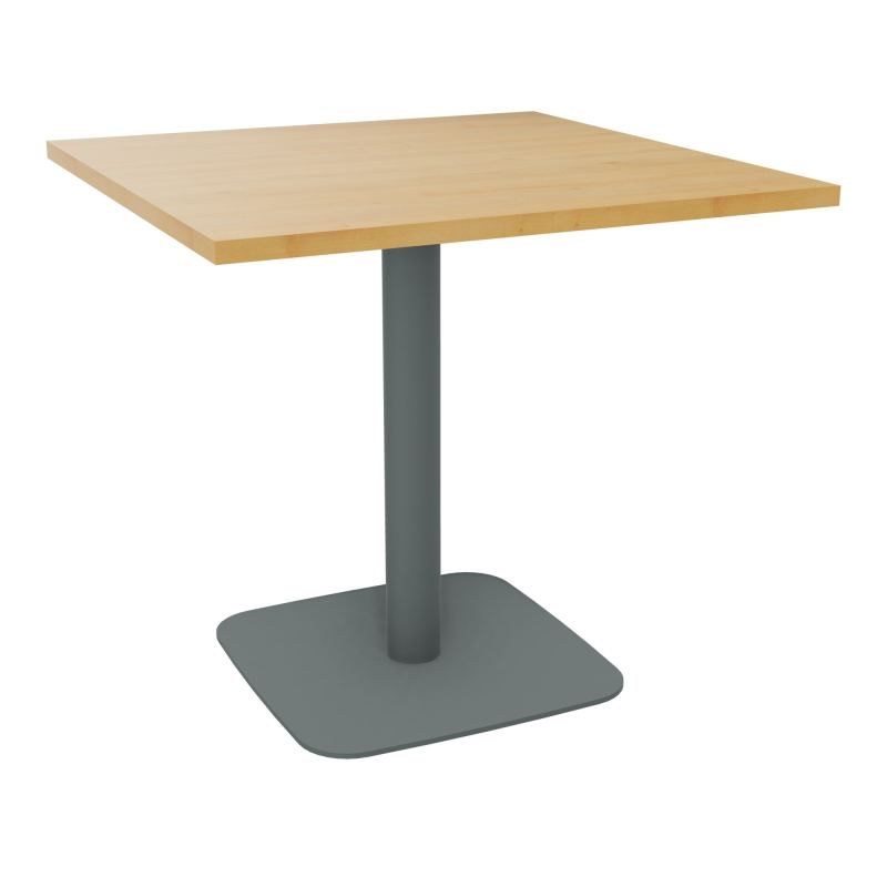 TABLE CARRÉE 80X80 CM PIED CENTRAL H73,5 CM  ÉP. 25 MM  R5 SU