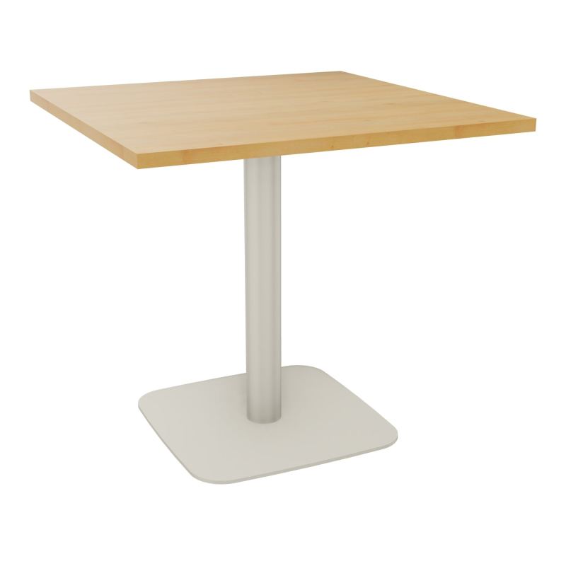 TABLE CARRÉE 80X80 CM PIED CENTRAL H73,5 CM  ÉP. 25 MM  R5 ZC