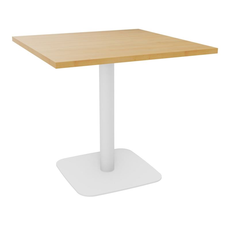 TABLE CARRÉE 80X80 CM PIED CENTRAL H73,5 CM  ÉP. 25 MM  R5 ZO