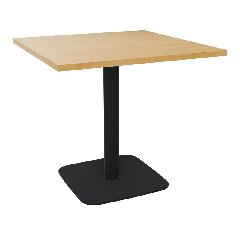TABLE CARRÉE 80X80 CM PIED CENTRAL H73,5 CM  ÉP. 25 MM  R5 ZP