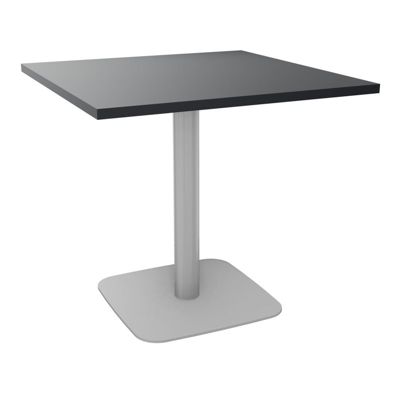 TABLE CARRÉE 80X80 CM PIED CENTRAL H73,5 CM  ÉP. 25 MM  R9 SA