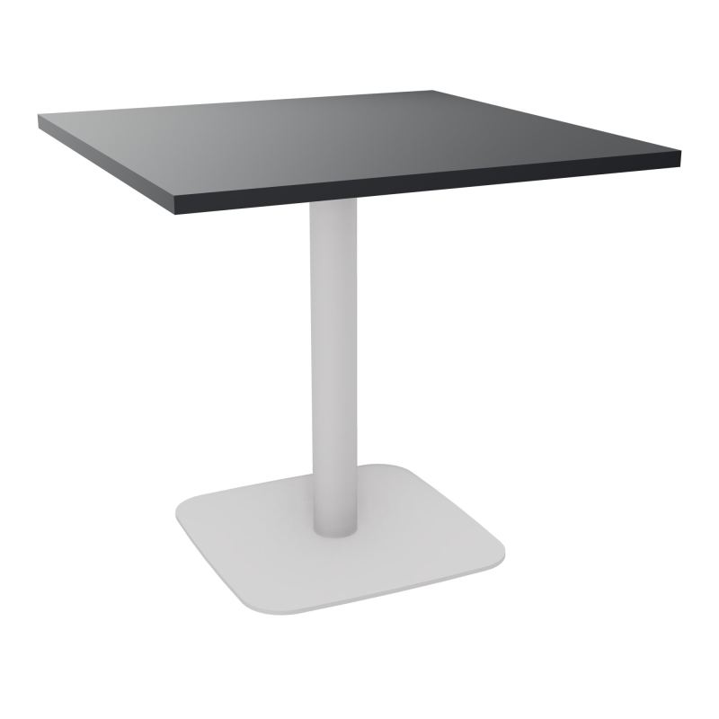 TABLE CARRÉE 80X80 CM PIED CENTRAL H73,5 CM  ÉP. 25 MM  R9 SD