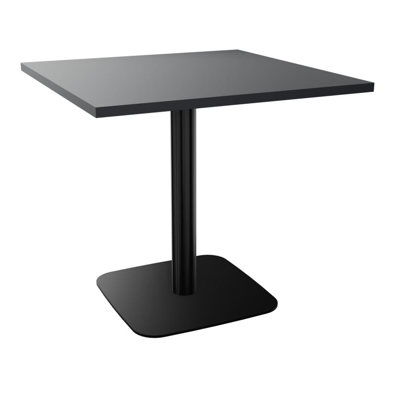 TABLE CARRÉE 80X80 CM PIED CENTRAL H73,5 CM  ÉP. 25 MM  R9 SG