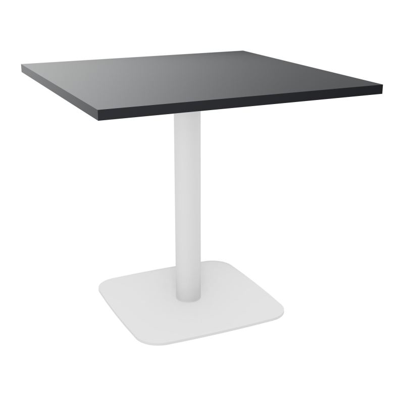 TABLE CARRÉE 80X80 CM PIED CENTRAL H73,5 CM  ÉP. 25 MM  R9 ZO