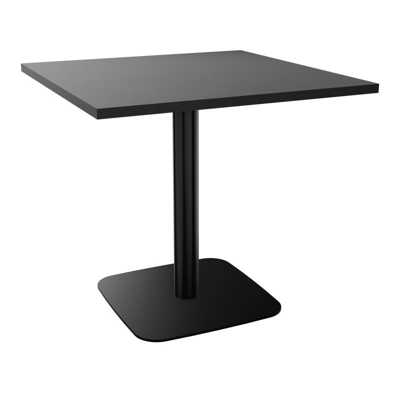 TABLE CARRÉE 80X80 CM PIED CENTRAL H73,5 CM  ÉP. 25 MM  RK SG