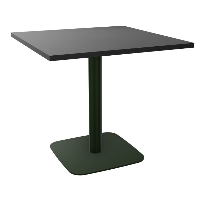 TABLE CARRÉE 80X80 CM PIED CENTRAL H73,5 CM  ÉP. 25 MM  RK ST
