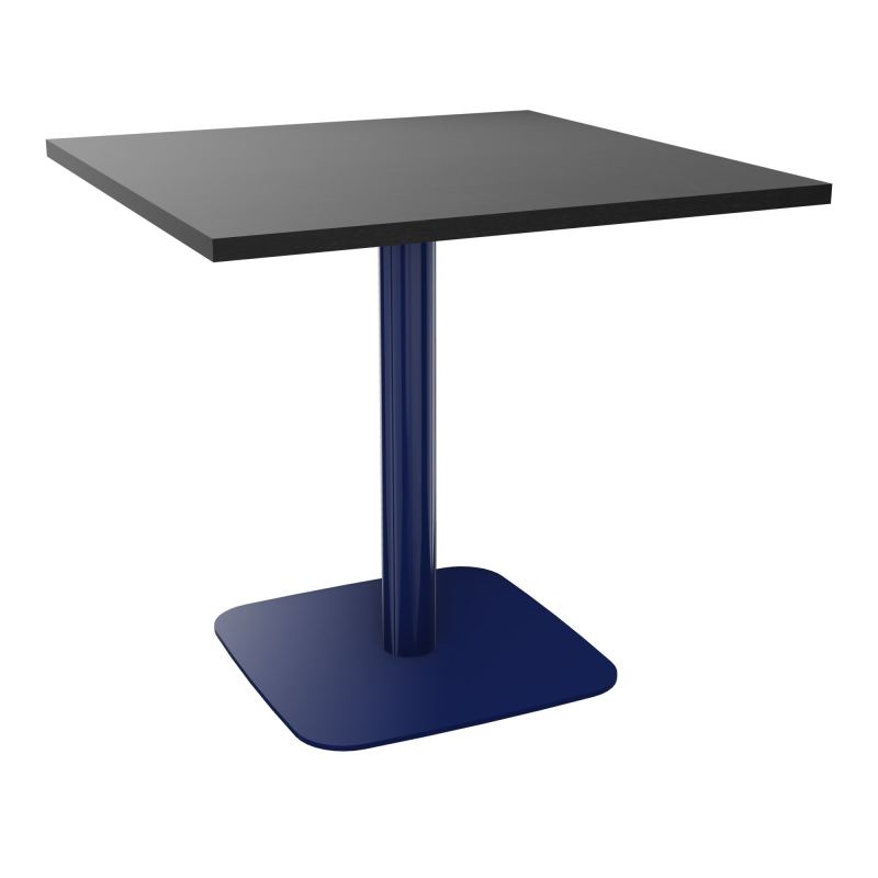 TABLE CARRÉE 80X80 CM PIED CENTRAL H73,5 CM  ÉP. 25 MM  RK X4