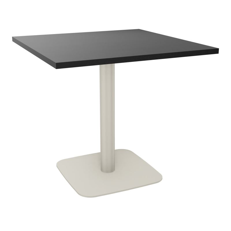 TABLE CARRÉE 80X80 CM PIED CENTRAL H73,5 CM  ÉP. 25 MM  RK ZC