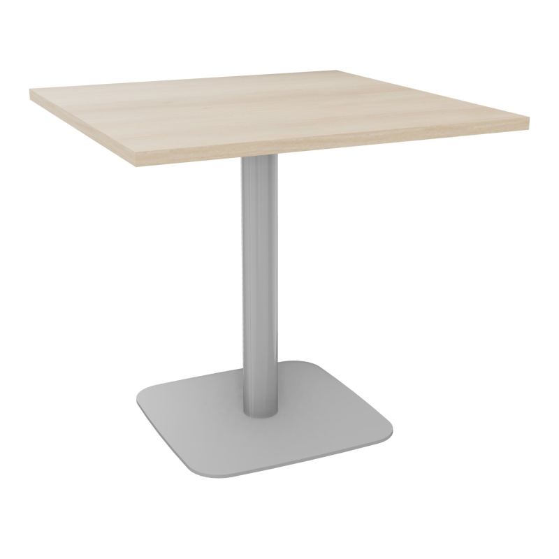 TABLE CARRÉE 80X80 CM PIED CENTRAL H73,5 CM  ÉP. 25 MM  RZ SA