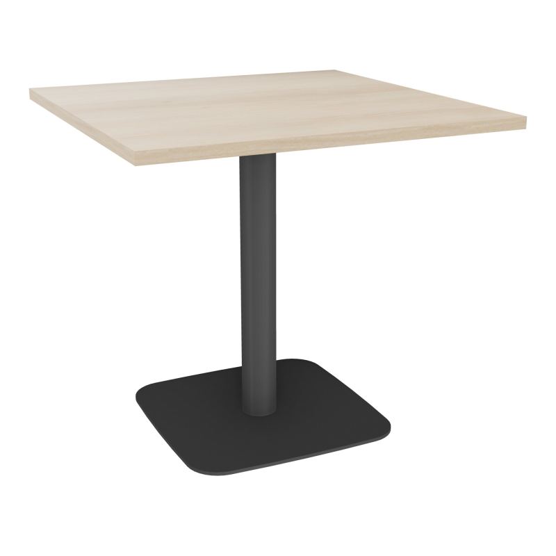 TABLE CARRÉE 80X80 CM PIED CENTRAL H73,5 CM  ÉP. 25 MM  RZ SC
