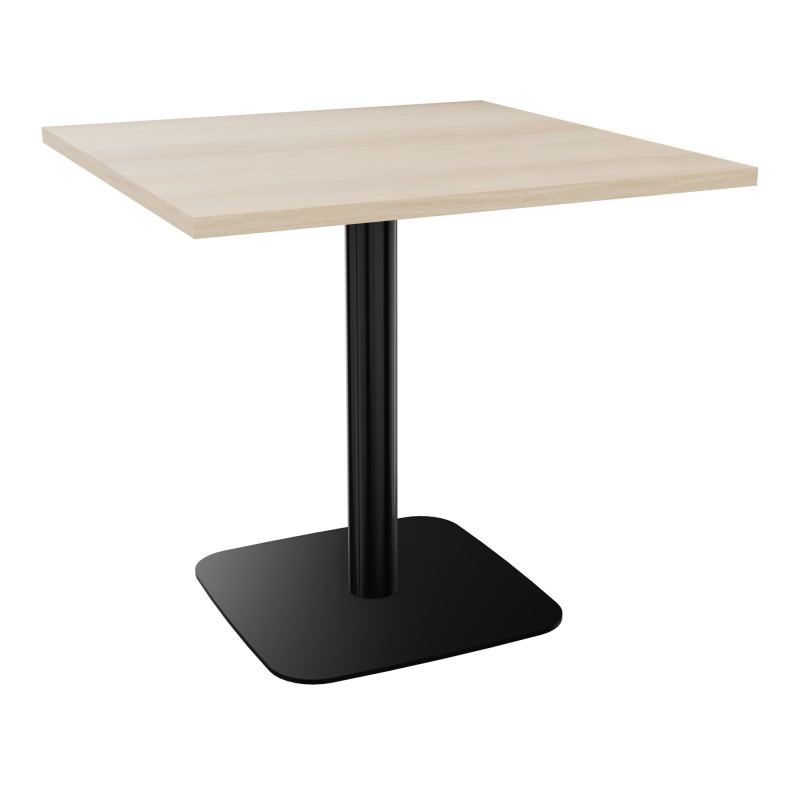 TABLE CARRÉE 80X80 CM PIED CENTRAL H73,5 CM  ÉP. 25 MM  RZ SG