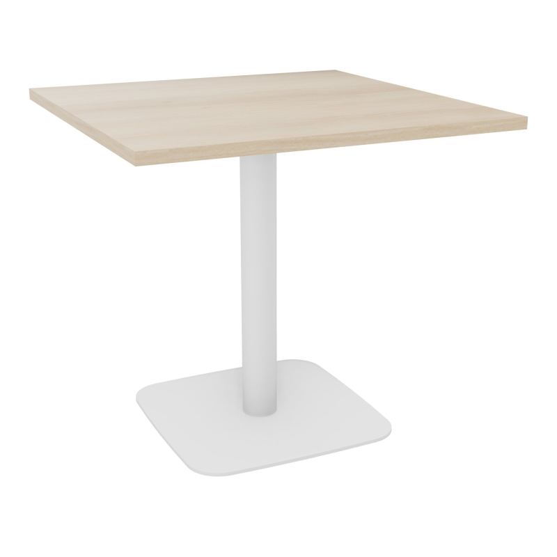 TABLE CARRÉE 80X80 CM PIED CENTRAL H73,5 CM  ÉP. 25 MM  RZ SO