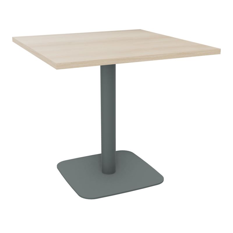TABLE CARRÉE 80X80 CM PIED CENTRAL H73,5 CM  ÉP. 25 MM  RZ SU