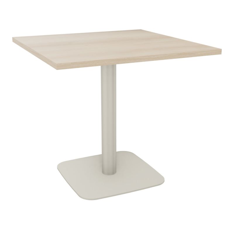 TABLE CARRÉE 80X80 CM PIED CENTRAL H73,5 CM  ÉP. 25 MM  RZ ZC