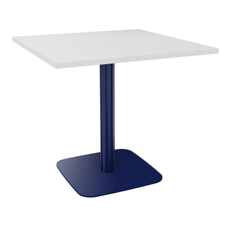 TABLE CARRÉE 80X80 CM PIED CENTRAL STRATIFIÉ ÉP. 25 MM  HZ X4