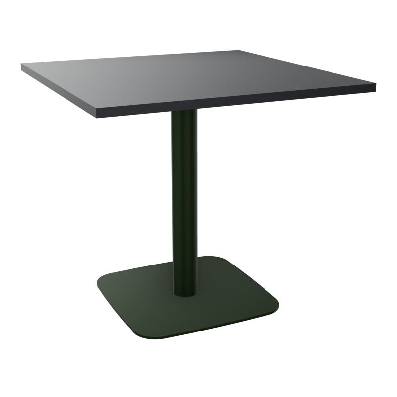 TABLE CARRÉE 80X80 CM PIED CENTRAL STRATIFIÉ ÉP. 25 MM  VW ST