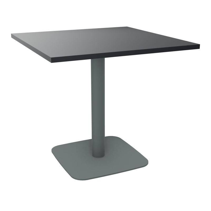 TABLE CARRÉE 80X80 CM PIED CENTRAL STRATIFIÉ ÉP. 25 MM  VW SU