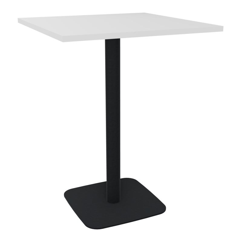 TABLE MANGE DEBOUT CARRÉE 80X80 CM PIED CENTRAL H104,5 CM  ÉP. 25 MM  MG ZP