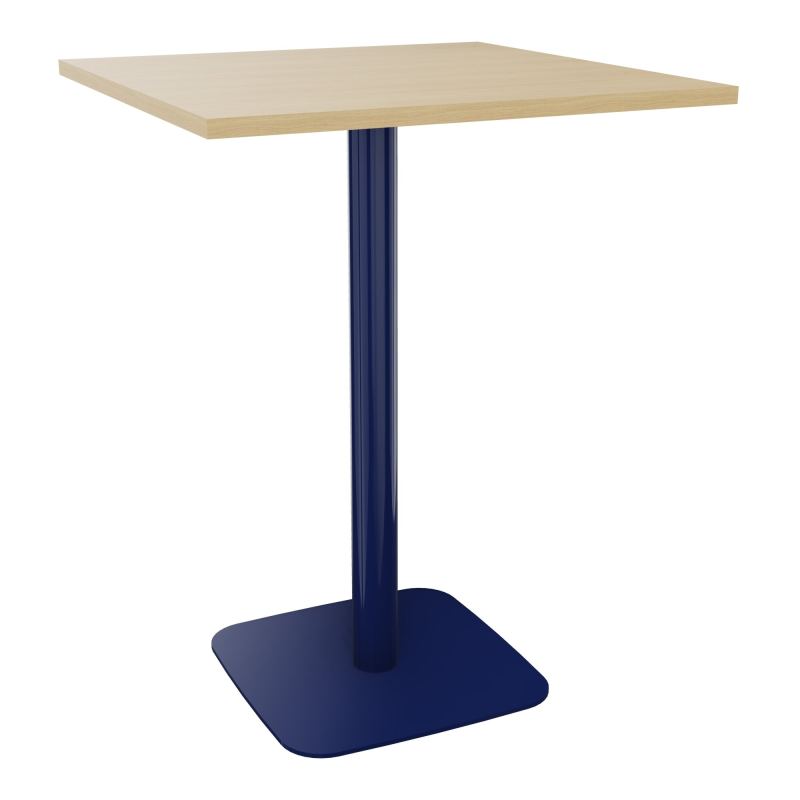 TABLE MANGE DEBOUT CARRÉE 80X80 CM PIED CENTRAL H104,5 CM  ÉP. 25 MM  R1 X4