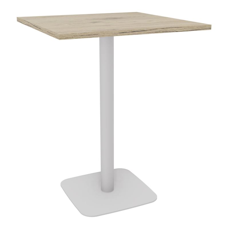 TABLE MANGE DEBOUT CARRÉE 80X80 CM PIED CENTRAL H104,5 CM  ÉP. 25 MM  R3 SD