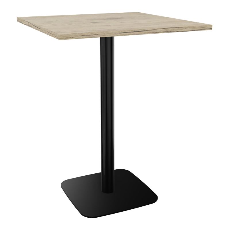 TABLE MANGE DEBOUT CARRÉE 80X80 CM PIED CENTRAL H104,5 CM  ÉP. 25 MM  R3 SG