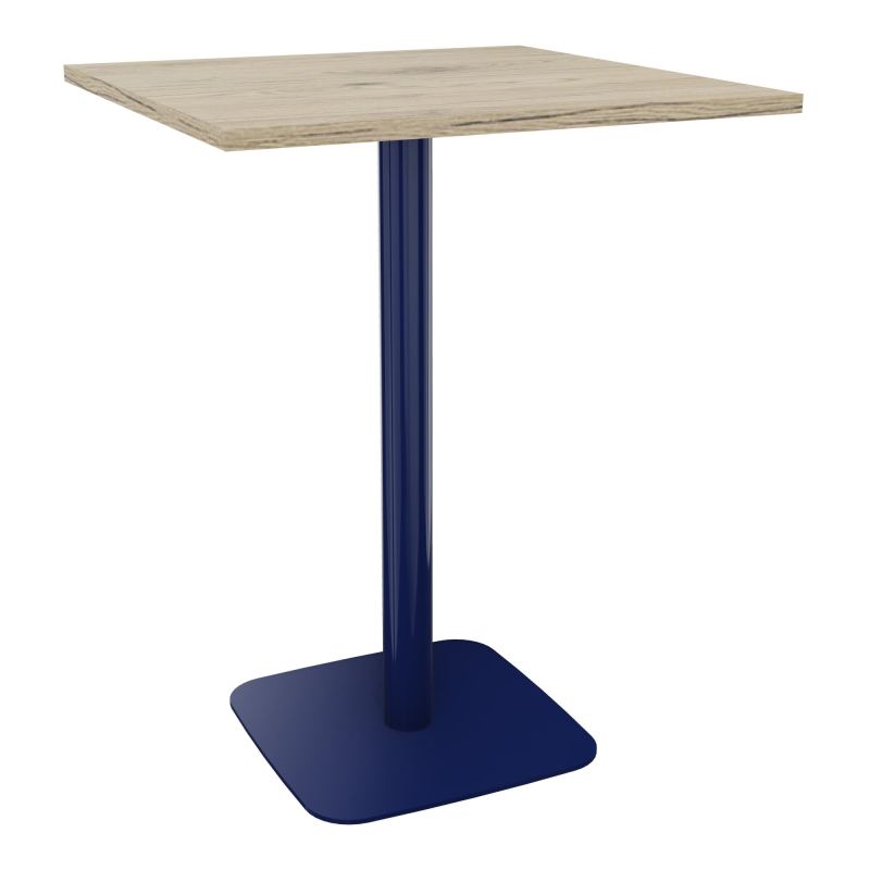 TABLE MANGE DEBOUT CARRÉE 80X80 CM PIED CENTRAL H104,5 CM  ÉP. 25 MM  R3 X4