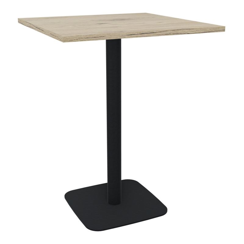 TABLE MANGE DEBOUT CARRÉE 80X80 CM PIED CENTRAL H104,5 CM  ÉP. 25 MM  R3 ZP