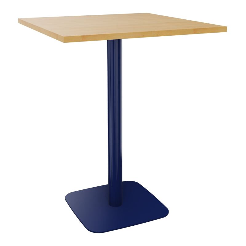 TABLE MANGE DEBOUT CARRÉE 80X80 CM PIED CENTRAL H104,5 CM  ÉP. 25 MM  R5 X4