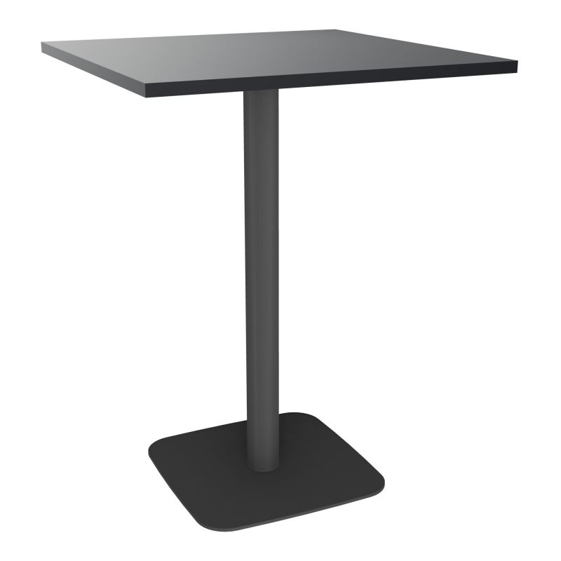 TABLE MANGE DEBOUT CARRÉE 80X80 CM PIED CENTRAL H104,5 CM  ÉP. 25 MM  R9 SC