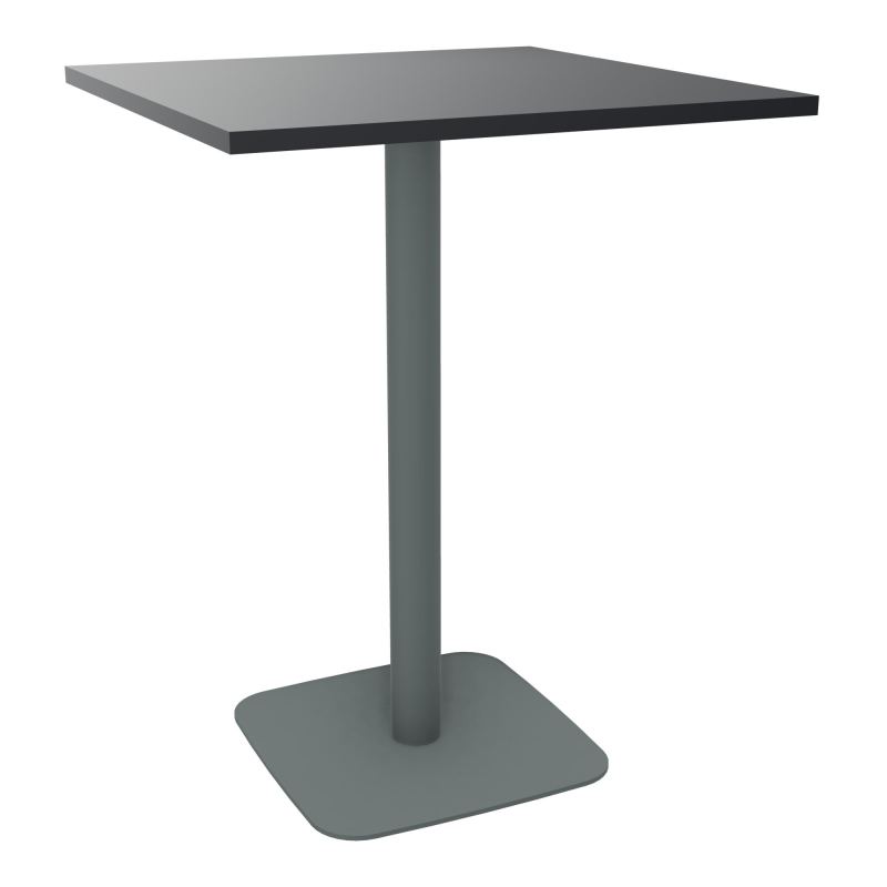 TABLE MANGE DEBOUT CARRÉE 80X80 CM PIED CENTRAL H104,5 CM  ÉP. 25 MM  R9 SU