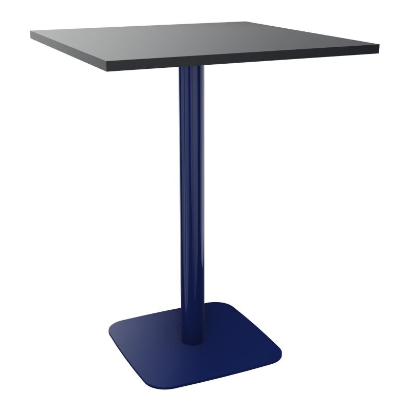 TABLE MANGE DEBOUT CARRÉE 80X80 CM PIED CENTRAL H104,5 CM  ÉP. 25 MM  R9 X4