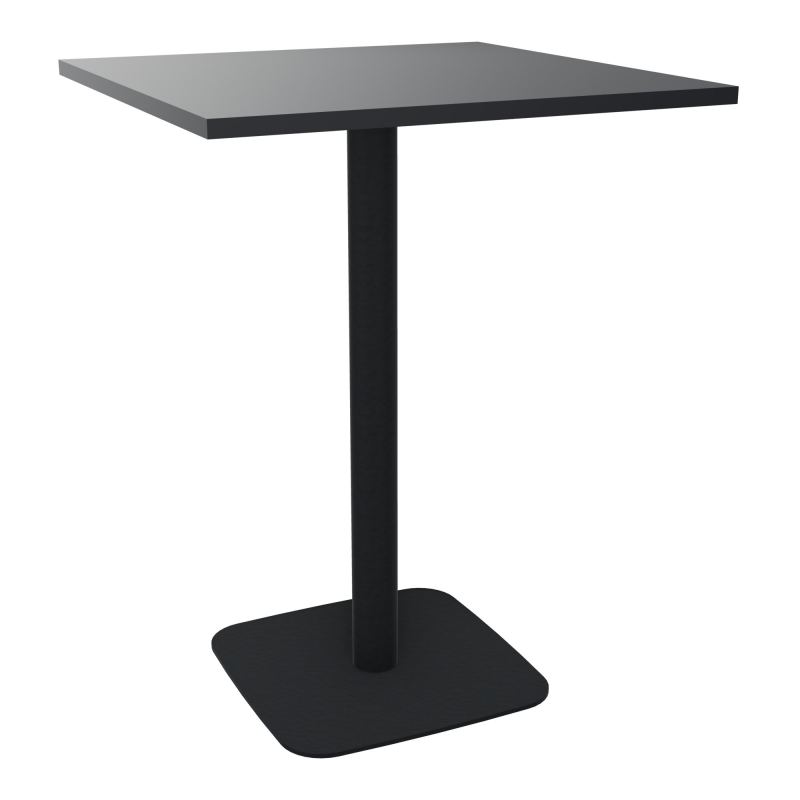 TABLE MANGE DEBOUT CARRÉE 80X80 CM PIED CENTRAL H104,5 CM  ÉP. 25 MM  R9 ZP