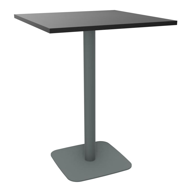 TABLE MANGE DEBOUT CARRÉE 80X80 CM PIED CENTRAL H104,5 CM  ÉP. 25 MM  RK SU