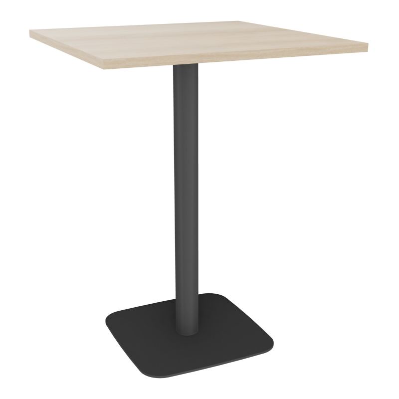 TABLE MANGE DEBOUT CARRÉE 80X80 CM PIED CENTRAL H104,5 CM  ÉP. 25 MM  RZ SC