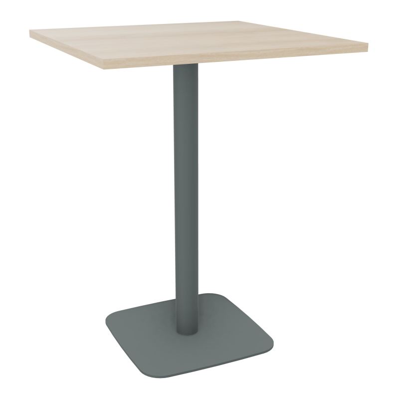 TABLE MANGE DEBOUT CARRÉE 80X80 CM PIED CENTRAL H104,5 CM  ÉP. 25 MM  RZ SU