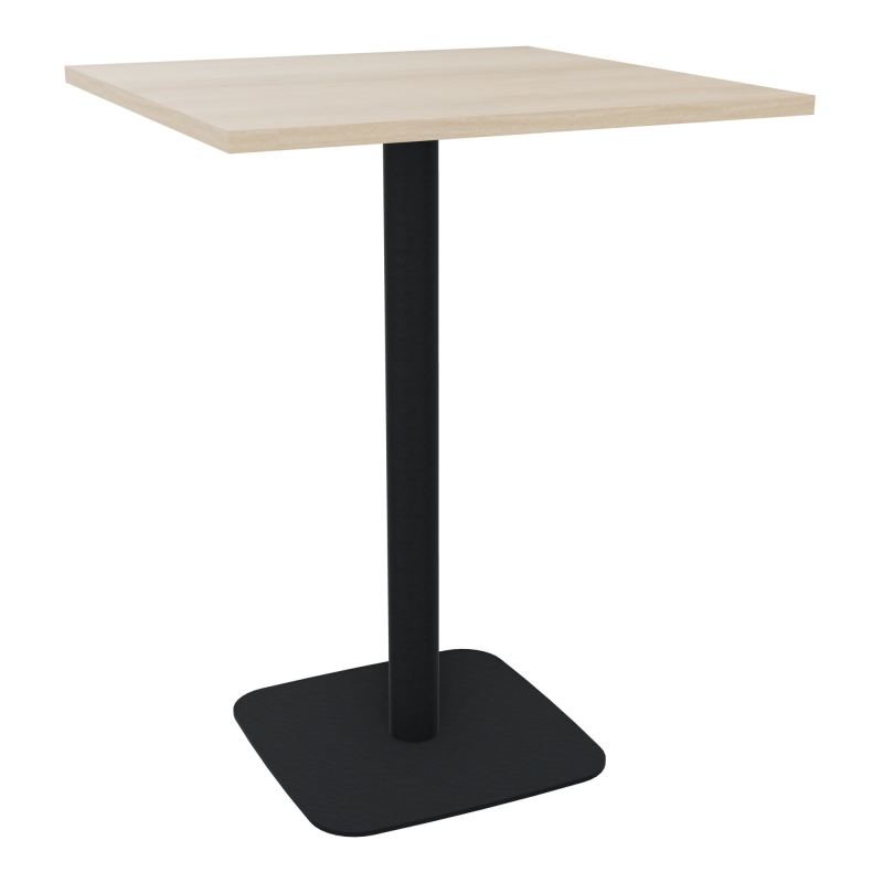TABLE MANGE DEBOUT CARRÉE 80X80 CM PIED CENTRAL H104,5 CM  ÉP. 25 MM  RZ ZP