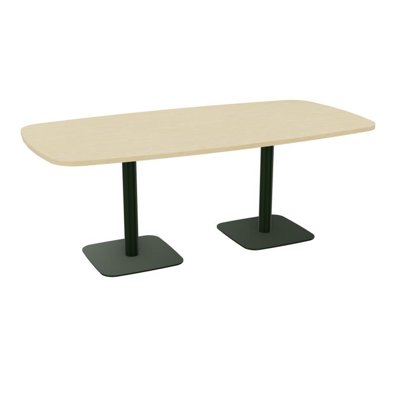 TABLE OVALE P100X200 PRÉ PERÇÉ OBT 2XPIEDS CENTRAUX  ÉP. 25 MM  N8 ST
