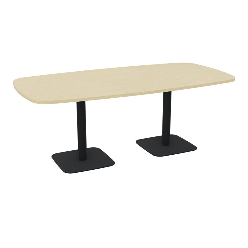 TABLE OVALE P100X200 PRÉ PERÇÉ OBT 2XPIEDS CENTRAUX  ÉP. 25 MM  N8 ZP