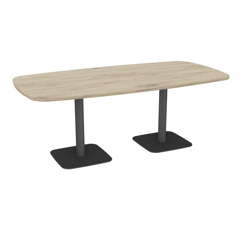 TABLE OVALE P100X200 PRÉ PERÇÉ OBT 2XPIEDS CENTRAUX  ÉP. 25 MM  R3 SC