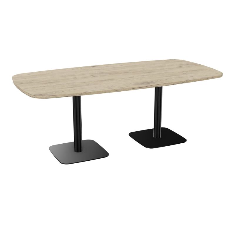 TABLE OVALE P100X200 PRÉ PERÇÉ OBT 2XPIEDS CENTRAUX  ÉP. 25 MM  R3 SG