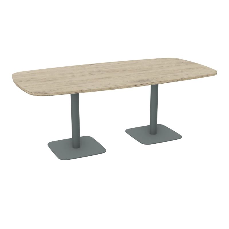 TABLE OVALE P100X200 PRÉ PERÇÉ OBT 2XPIEDS CENTRAUX  ÉP. 25 MM  R3 SU