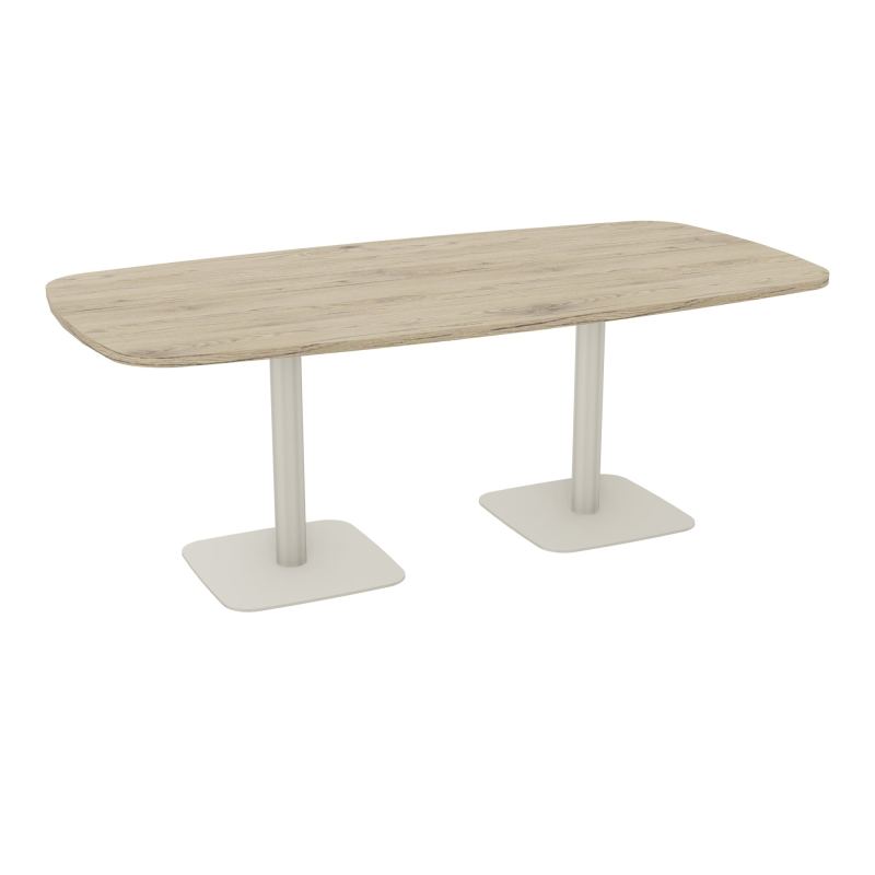 TABLE OVALE P100X200 PRÉ PERÇÉ OBT 2XPIEDS CENTRAUX  ÉP. 25 MM  R3 ZC