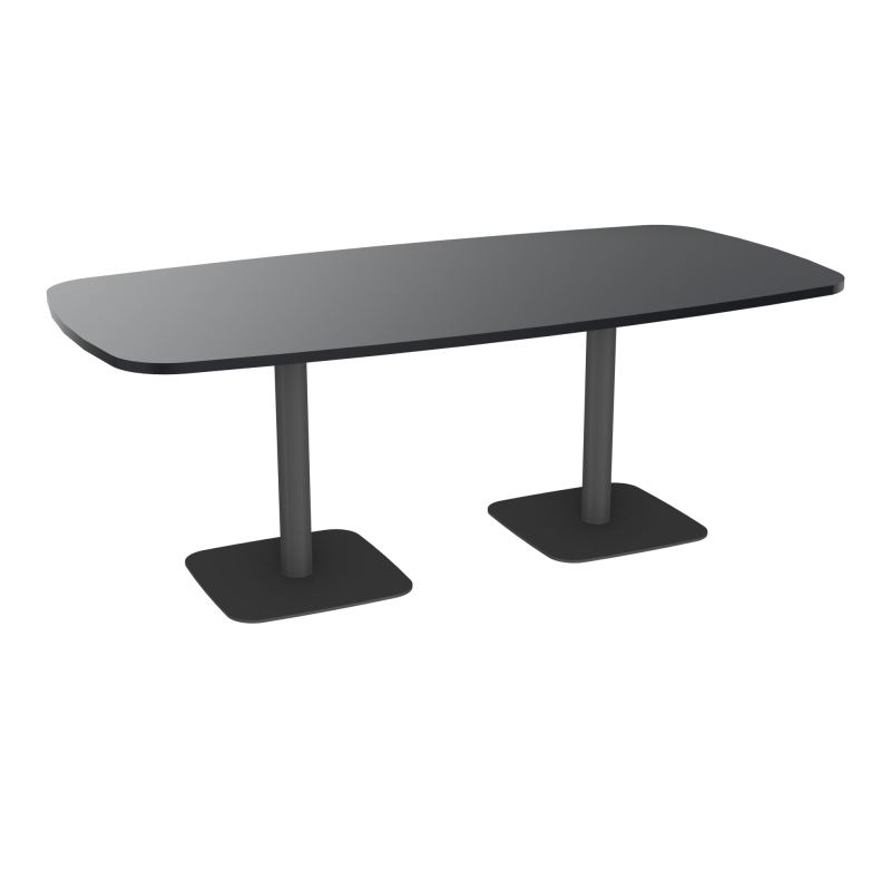 TABLE OVALE P100X200 PRÉ PERÇÉ OBT 2XPIEDS CENTRAUX  ÉP. 25 MM  R9 SC
