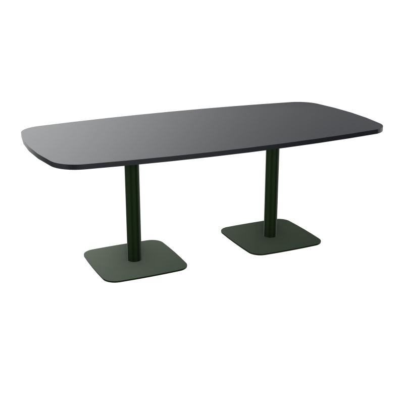 TABLE OVALE P100X200 PRÉ PERÇÉ OBT 2XPIEDS CENTRAUX  ÉP. 25 MM  R9 ST