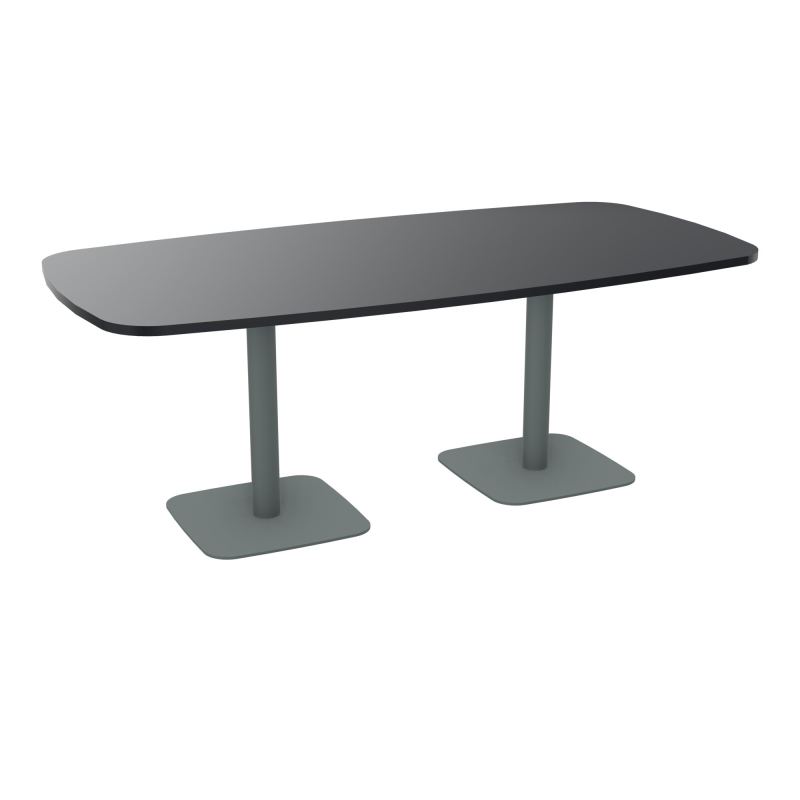 TABLE OVALE P100X200 PRÉ PERÇÉ OBT 2XPIEDS CENTRAUX  ÉP. 25 MM  R9 SU